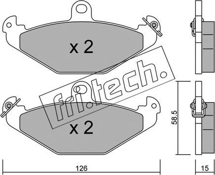 Fri.Tech. 168.0 - Тормозные колодки, дисковые, комплект autospares.lv