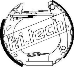 Fri.Tech. 16264 - Комплект тормозных колодок, барабанные autospares.lv