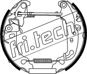 Fri.Tech. 16205 - Комплект тормозных колодок, барабанные autospares.lv