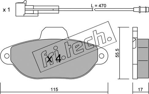 Fri.Tech. 162.0 - Тормозные колодки, дисковые, комплект autospares.lv