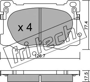 Fri.Tech. 1093.0 - Тормозные колодки, дисковые, комплект autospares.lv