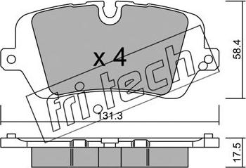 Fri.Tech. 1049.0 - Тормозные колодки, дисковые, комплект autospares.lv