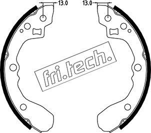 Fri.Tech. 1049.154 - Комплект тормозных колодок, барабанные autospares.lv