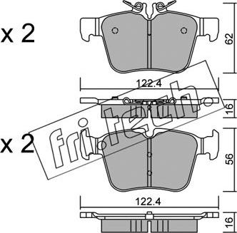 Fri.Tech. 1044.0 - Тормозные колодки, дисковые, комплект autospares.lv