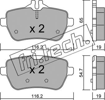 Fri.Tech. 1046.0 - Тормозные колодки, дисковые, комплект autospares.lv