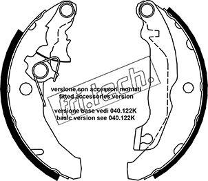 Fri.Tech. 1040.144Y - Комплект тормозных колодок, барабанные autospares.lv