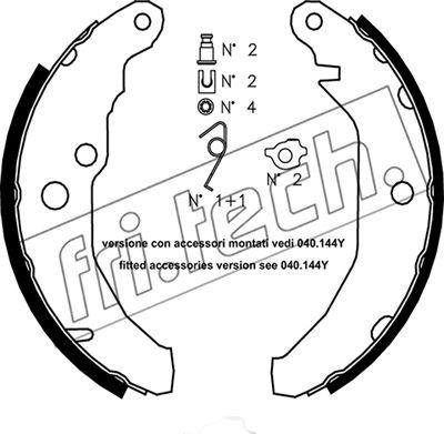 Fri.Tech. 1040.122K - Комплект тормозных колодок, барабанные autospares.lv