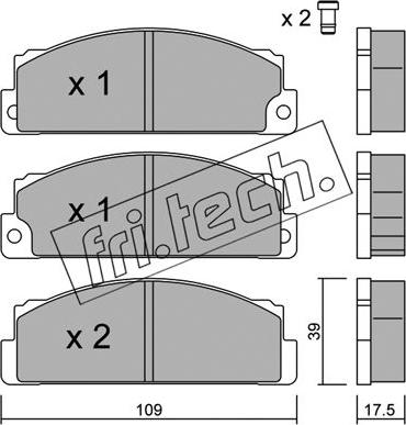 Fri.Tech. 104.0 - Тормозные колодки, дисковые, комплект autospares.lv