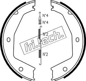 Fri.Tech. 1048.002K - Комплект тормозов, ручник, парковка autospares.lv