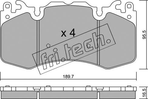 Fri.Tech. 1048.0 - Тормозные колодки, дисковые, комплект autospares.lv