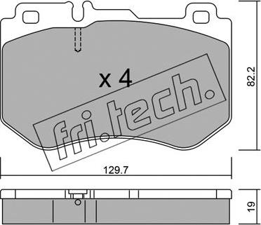 Fri.Tech. 1042.0 - Тормозные колодки, дисковые, комплект autospares.lv