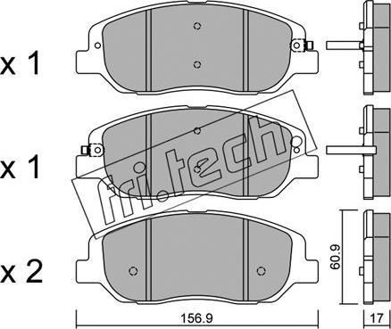 Fri.Tech. 1055.0 - Тормозные колодки, дисковые, комплект autospares.lv