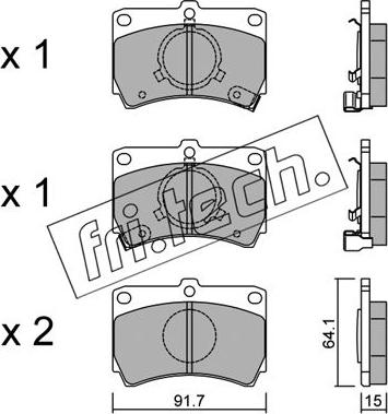 Fri.Tech. 105.0 - Тормозные колодки, дисковые, комплект autospares.lv