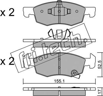 Fri.Tech. 1058.0 - Тормозные колодки, дисковые, комплект autospares.lv