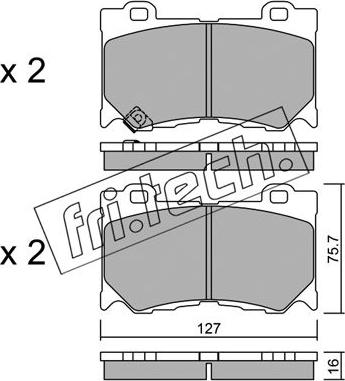 Fri.Tech. 1053.0 - Тормозные колодки, дисковые, комплект autospares.lv