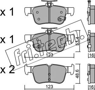 Fri.Tech. 1064.0 - Тормозные колодки, дисковые, комплект autospares.lv