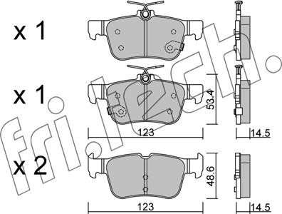 Fri.Tech. 1064.1 - Тормозные колодки, дисковые, комплект autospares.lv