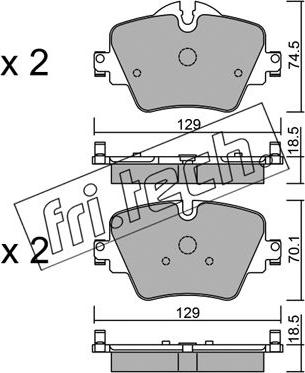 Fri.Tech. 1061.0 - Тормозные колодки, дисковые, комплект autospares.lv