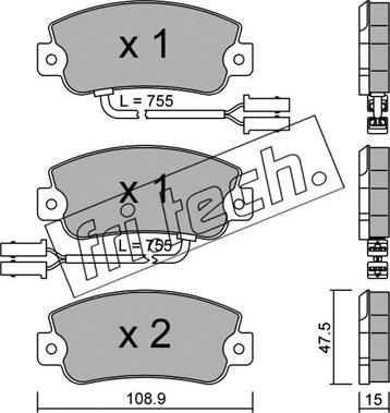 Fri.Tech. 106.1 - Тормозные колодки, дисковые, комплект autospares.lv