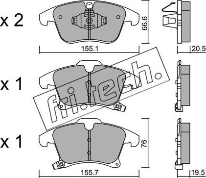 Fri.Tech. 1063.0 - Тормозные колодки, дисковые, комплект autospares.lv