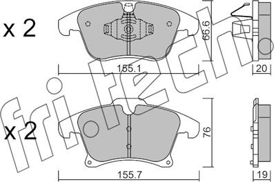 Fri.Tech. 1063.1 - Тормозные колодки, дисковые, комплект autospares.lv