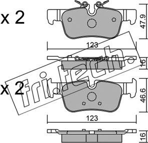 Fri.Tech. 1062.0 - Тормозные колодки, дисковые, комплект autospares.lv