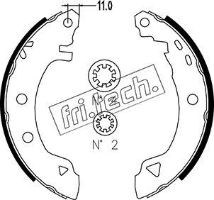 Fri.Tech. 1004.008 - Комплект тормозных колодок, барабанные autospares.lv