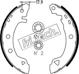 Fri.Tech. 1004.007 - Комплект тормозных колодок, барабанные autospares.lv