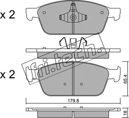 Fri.Tech. 1005.0 - Тормозные колодки, дисковые, комплект autospares.lv