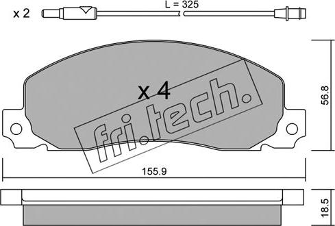 Fri.Tech. 100.0 - Тормозные колодки, дисковые, комплект autospares.lv