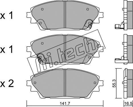 Fri.Tech. 1008.0 - Тормозные колодки, дисковые, комплект autospares.lv