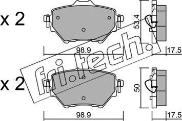 Fri.Tech. 1003.0 - Тормозные колодки, дисковые, комплект autospares.lv