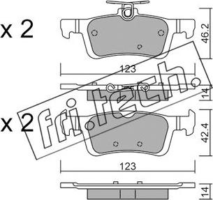 Fri.Tech. 1002.1 - Тормозные колодки, дисковые, комплект autospares.lv