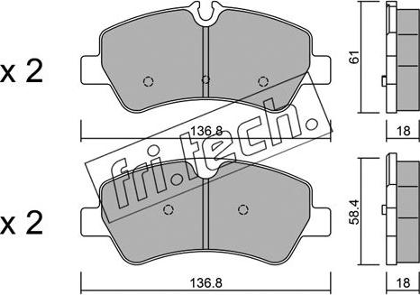 Fri.Tech. 1007.0 - Тормозные колодки, дисковые, комплект autospares.lv