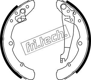 Fri.Tech. 1016.020 - Комплект тормозных колодок, барабанные autospares.lv