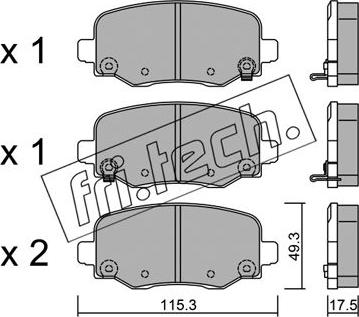 Fri.Tech. 1018.1 - Тормозные колодки, дисковые, комплект autospares.lv