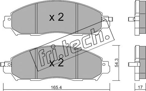 Fri.Tech. 1081.0 - Тормозные колодки, дисковые, комплект autospares.lv