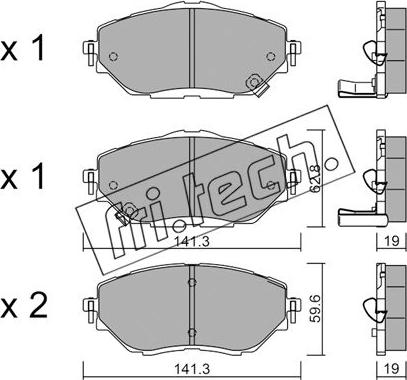 Fri.Tech. 1088.0 - Тормозные колодки, дисковые, комплект autospares.lv