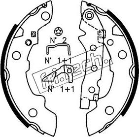 Fri.Tech. 1088.208K - Комплект тормозных колодок, барабанные autospares.lv