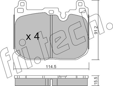 Fri.Tech. 1039.4 - Тормозные колодки, дисковые, комплект autospares.lv