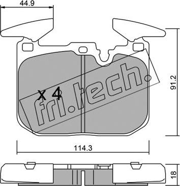 Fri.Tech. 1039.0 - Тормозные колодки, дисковые, комплект autospares.lv