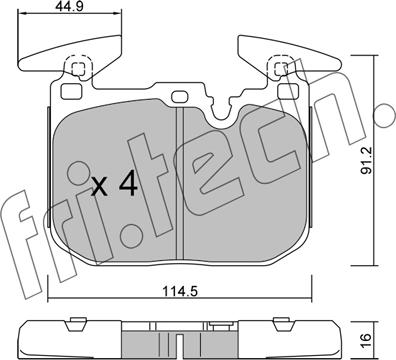 Fri.Tech. 1039.3 - Тормозные колодки, дисковые, комплект autospares.lv