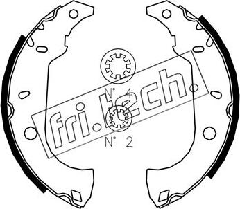 Fri.Tech. 1034.091S - Комплект тормозных колодок, барабанные autospares.lv