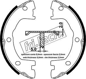 Fri.Tech. 1034.101 - Комплект тормозов, ручник, парковка autospares.lv