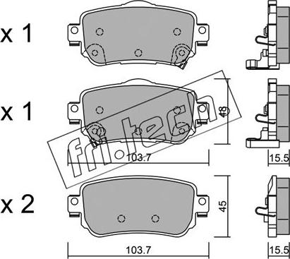 Fri.Tech. 1035.0 - Тормозные колодки, дисковые, комплект autospares.lv