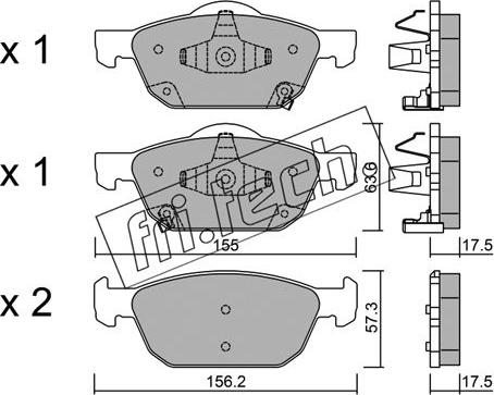 Fri.Tech. 1033.0 - Тормозные колодки, дисковые, комплект autospares.lv