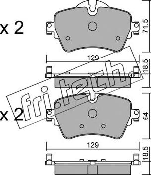 Fri.Tech. 1037.0 - Тормозные колодки, дисковые, комплект autospares.lv