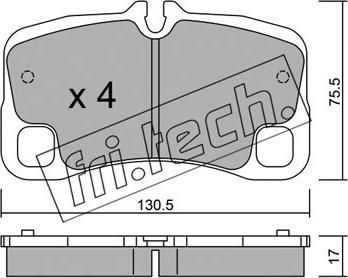 Fri.Tech. 1029.0 - Тормозные колодки, дисковые, комплект autospares.lv