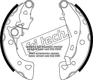 Fri.Tech. 1022.034Y - Комплект тормозных колодок, барабанные autospares.lv