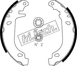 Fri.Tech. 1022.032 - Комплект тормозных колодок, барабанные autospares.lv